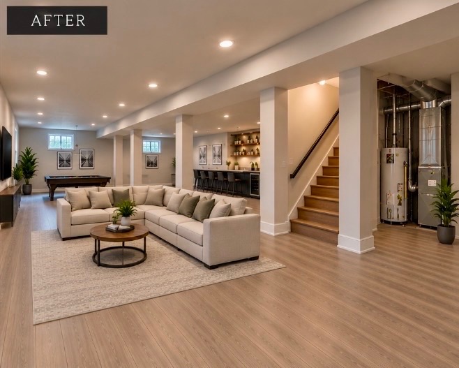 Basement renovation after