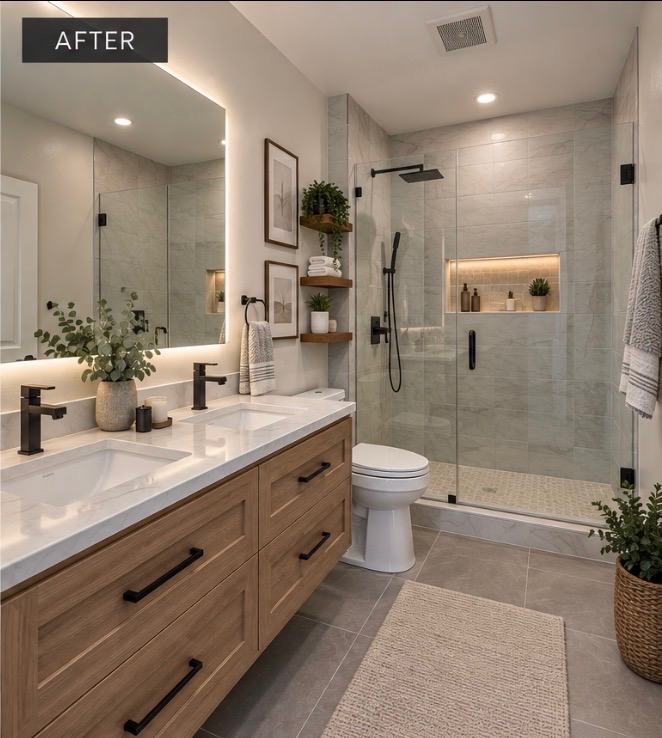 Bathroom renovation after